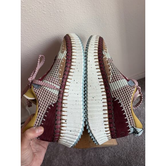 CHLOE Nama Mesh Sneakers Size 40/ US 10 Plum Purple - Picture 9 of 14